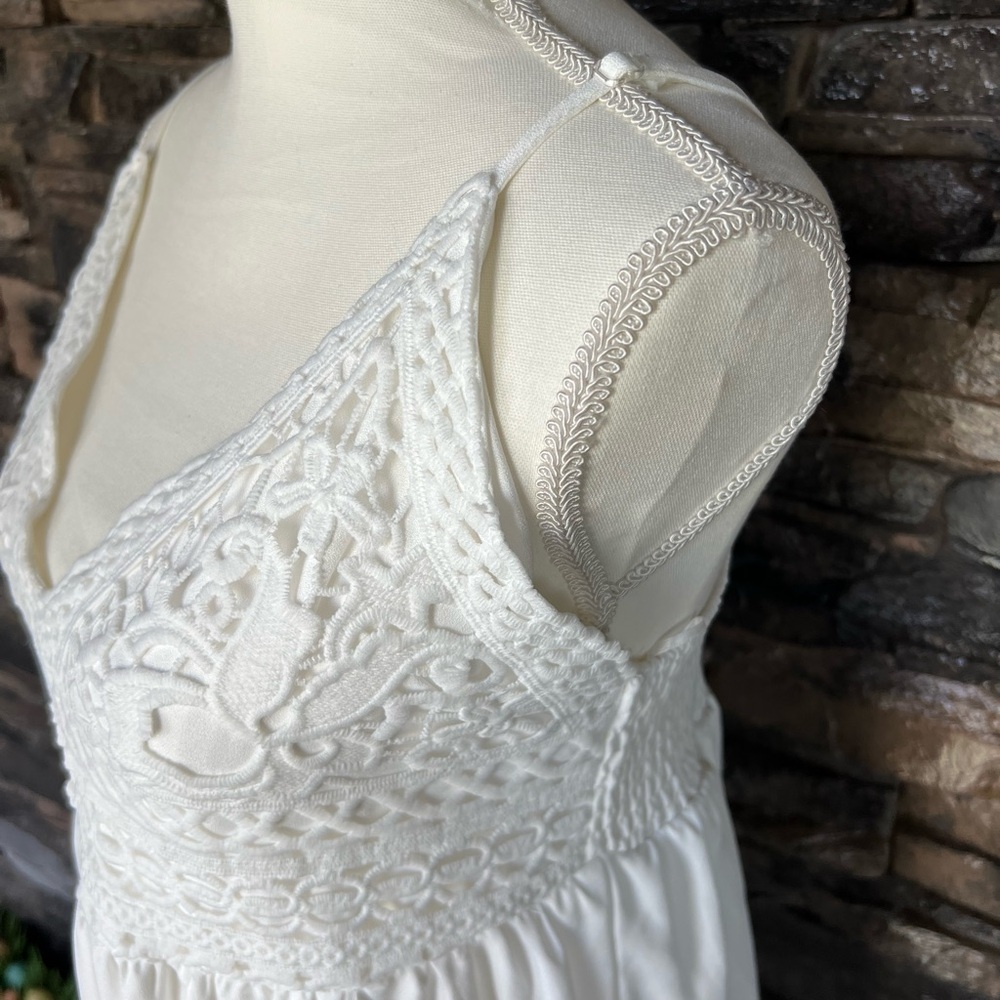 Say What? White Tiered Maxi Sundress Scoop Neck Sleeveless - Picture 9 of 13